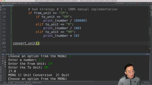 Python Tutorial for Beginners 2021 - Practice Program - Unit Conversion One смотреть онлайн