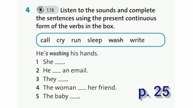 English Plus 7. Holidays and travel.Present continuous: affirmative and negative. Ex 4 p. 25
