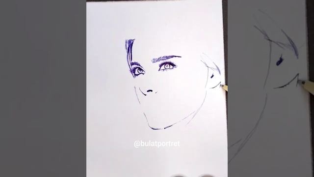 Процесс рисования портрета Елены Темниковой шариковой ручкой смотреть онлайн