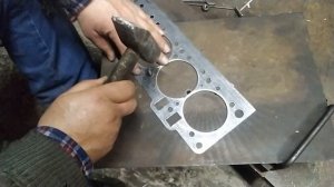 Установка медного кольца на нашу металлоазбестовую прокладку