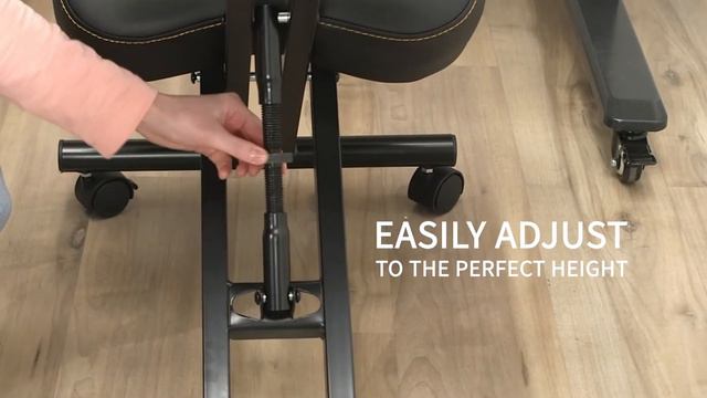 DN-CH-K02B Black Adjustable Ergonomic Kneeling Chair with Back Support by VIVO смотреть онлайн