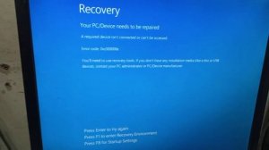 Windows Recovery Error | PC Start Blue Screen Error