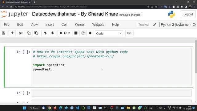 How to Do Internet Speed Test Using Python || Python Code for Internet Speed Test