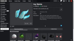 Ainda Não Ganhou Última Chance [Icy Horns] Roblox Event