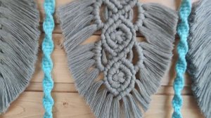 Макраме панно - лист с узором