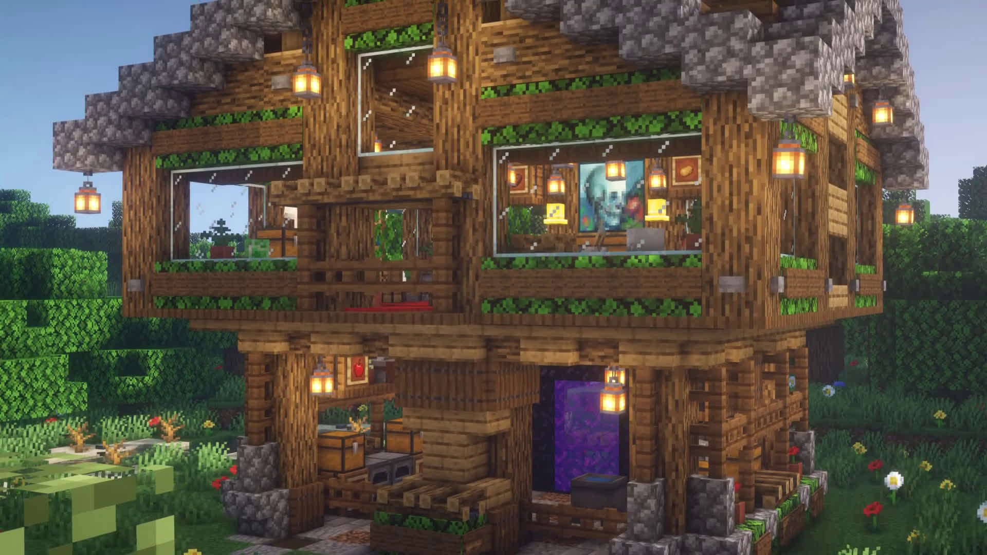 Учебник по майнкрафту, как построить деревянную базу, minecraft.