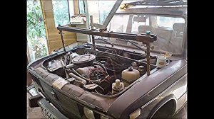 Как снять двигатель без лебёдки.