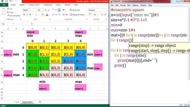 06 | Python Tutorial | Python Programming Tutorial for Beginners| concentric squares Partten смотреть онлайн