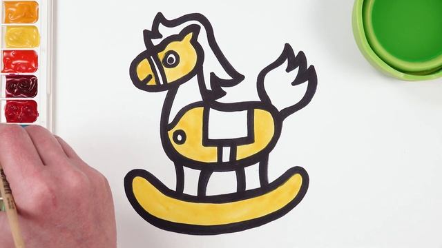 Drawing a toy horse for kids | 子供のためのおもちゃの馬を描く смотреть онлайн