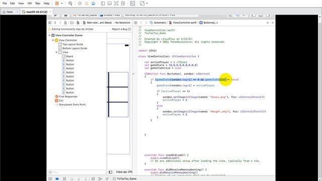 Tutorial 39: Tic Tac Toe Game in Swift iOS | How To Make A Tic Tac Toe Game In XCode