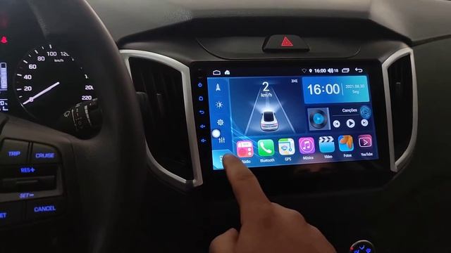 central multimídia Aikon aton Apple car play Hyundai Creta PCD com câmera de ré e frontal automátic смотреть онлайн