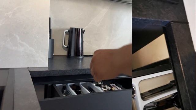 Чёрная матовая кухня на заказ в стиле минимализм Cleaf Piombo смотреть онлайн