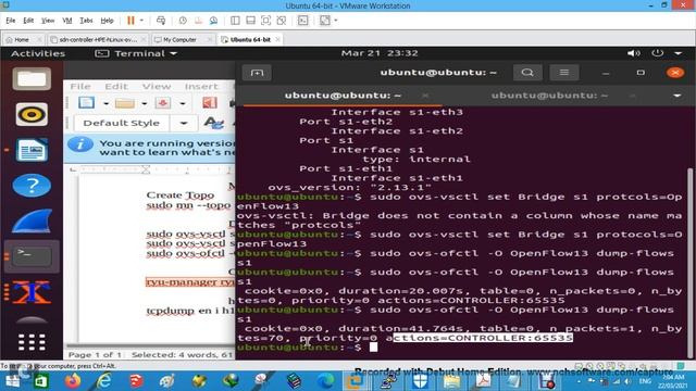شرح SDN + RYU controller + Mininet Netwrok ARP ICMP Video 5 Using Ubuntu20.04 Arabic Edition смотреть онлайн