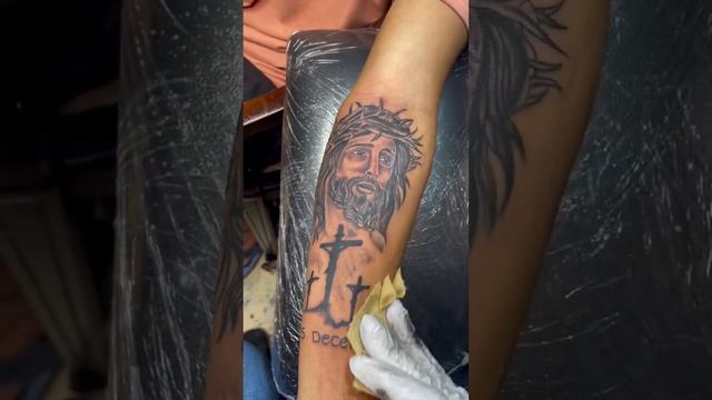 Here’s a Jesus tattoo with cross an date 25 December…!!!!!Contact for tattooing 7800000074 pardeep