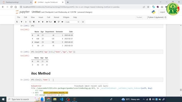 how to use loc and iloc in python pandas | loc vs iloc | pandas tutorials | #pandas #python #data