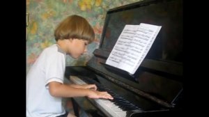 Mozart Piano Sonata No 16 C major K 545 А.Шило 6лет 2nd Movement. Моцарт Соната до мажор по нотам )