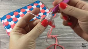 ДВУСТОРОННИЙ УЗОР КРЮЧКОМ "ПЫШНЫЕ СЕРДЕЧКИ" / В ТРИ ЦВЕТА! / Идеально для ШАРФА, ПЛЕДА, ПОДУШКИ!