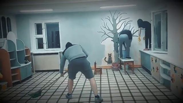 Армейская методика мытья полов (подходит для широких коридоров) смотреть онлайн