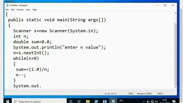Harmonic sum in java || 7 || JAVA lab in telugu