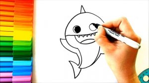 Рисунок Baby Shark - Простые рисунки - Рисунок детской акулы