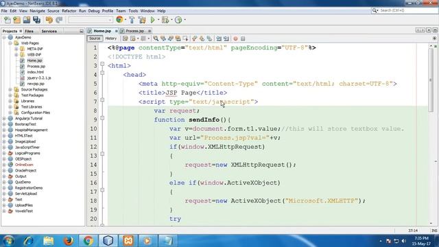 Ajax tutorial with Database using JSP