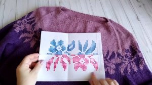 Джемпер с жаккардом/МК в формате описание /вязание спицами
