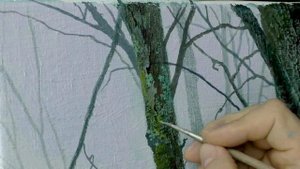 Клапоух Юрий. Урок для начинающих. Пишем дуб, опавшую листву, туман... Часть 4.