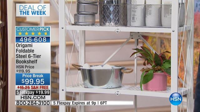 Origami Foldable Steel 6Tier Bookshelf
