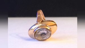 ? ГРАНАТИТ, нежно-розовый корунд в золоте СССР?Советское золото/Original Soviet Russian Gold YAG☆58