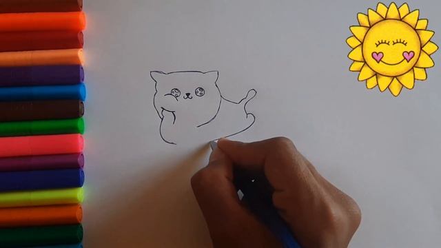 Draw a cute kitten/Yoqimli mushukchani chizish/Рисуем милого котенка смотреть онлайн