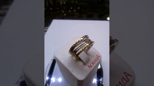 Кольцо золотое Bvlgari с прорезями (новинка) смотреть онлайн