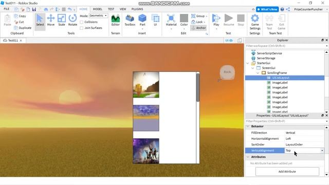 Scrolling Frame, Scrollbar and UIListLayout (Roblox Studio Tutorial for New Beginners) (N206)