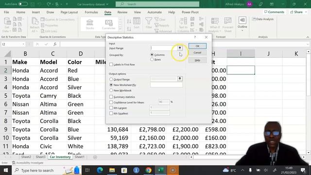Descriptive Statistics Using Excel Analysis ToolPak