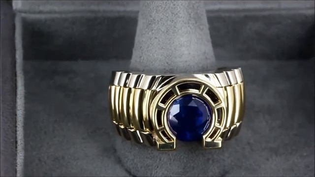 Мужское кольцо "Ролекс" с сапфиром смотреть онлайн