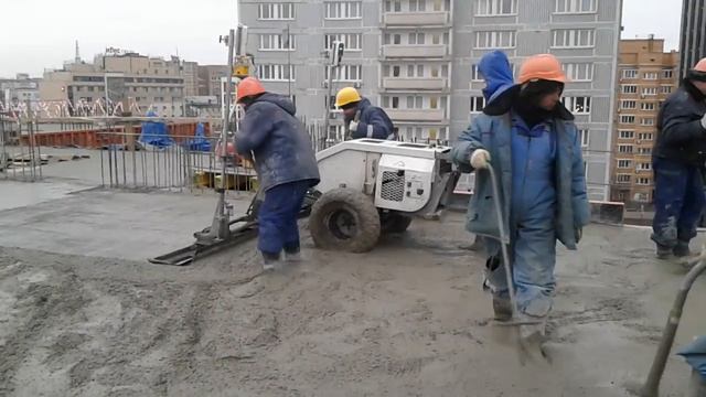 Аспол. Устройство плиты перекрытия бетоноукладчиком Somero смотреть онлайн