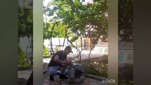 печь для казана из барабана от стиральной машины #печьдляказана