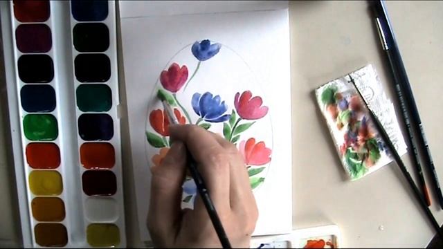 Пасхальная открытка. Красивое яйцо с росписью.