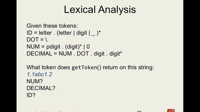 CSE 340 8-31-15 Lecture: "Lexical Analysis Pt. 2 and Syntax Analysis Pt. 1" смотреть онлайн