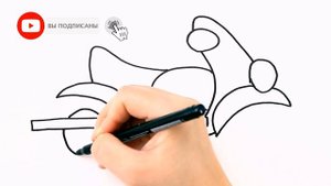 Как нарисовать мотоцикл / Мультик раскраска для детей / Раскрась Ка