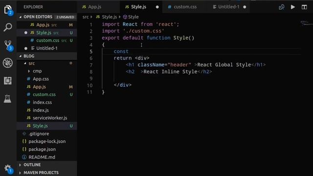 Apply Style in Reactjs # 21 | Styles in Reactjs | Reactjsfullcource | Reactjs Tutorial in Hindi