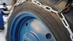 сделали с отцом цепи на задние ведущие колёса. трактора МТЗ 80)