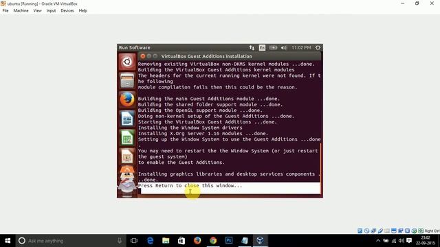 Installing guest additions in ubuntu using virtual box(Full screen) смотреть онлайн