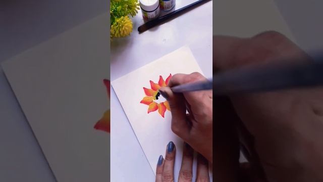 Easy Trick To Make One Stroke Flower Painting/Easy One Stroke #shorts #viralshorts #viralvideo #art