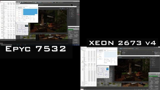 #0005 VRAY 6 UPDATE 1 / EPYC 7532 vs Xeon 2673 v4 CPU Benchmark / Cinebench R23 / Cpu-Z смотреть онлайн