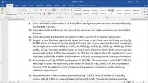 advance excel final test 2