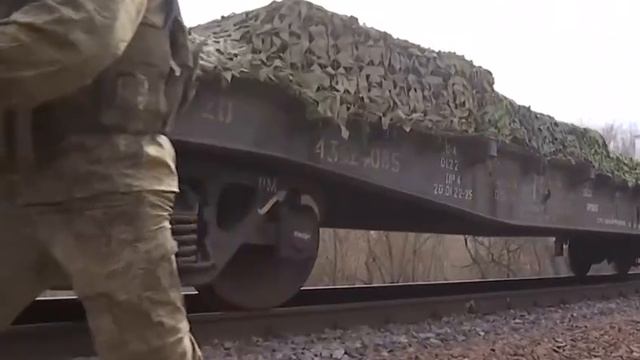Работа бронепоезда Ж/Д войск ЗВО в зоне проведения СВО.