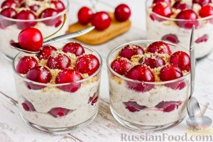 Праздник в стакане.
ДЕСЕРТ С ЧЕРЕШНЕЙ И ПЕЧЕНЬЕМ