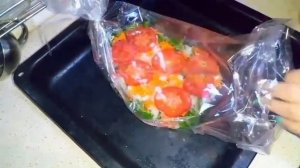 Рыба Хэк запечёная с овощами в духовке (в рукаве)