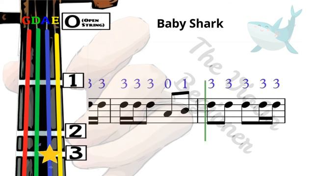 Baby Shark | Violin Tutorial | Children Song | 小提琴 | 鯊魚寶寶 | 兒歌 [Level 1] смотреть онлайн