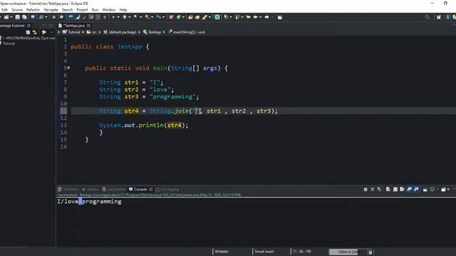 How to join Strings with a delimeter using the Java join() method